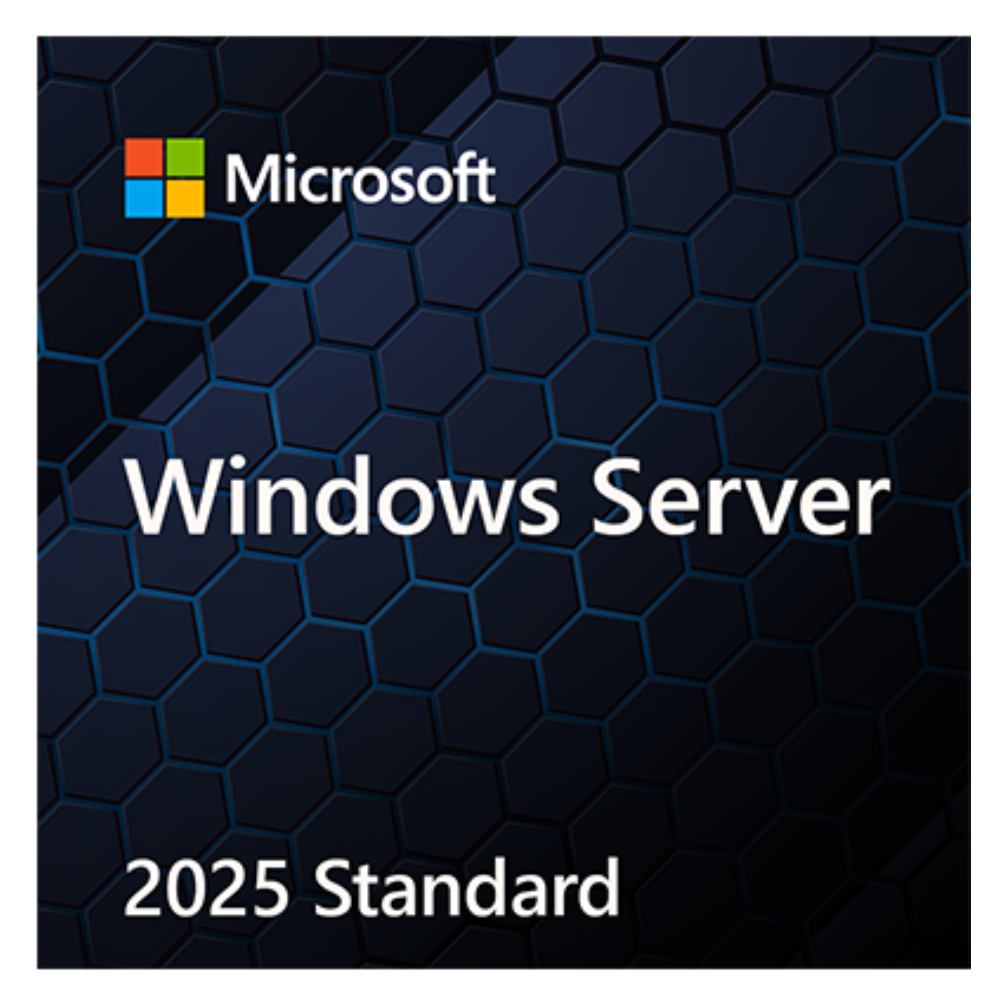 Windows Server Standard 2025 Windows Server Standard 2025 software package on clean background