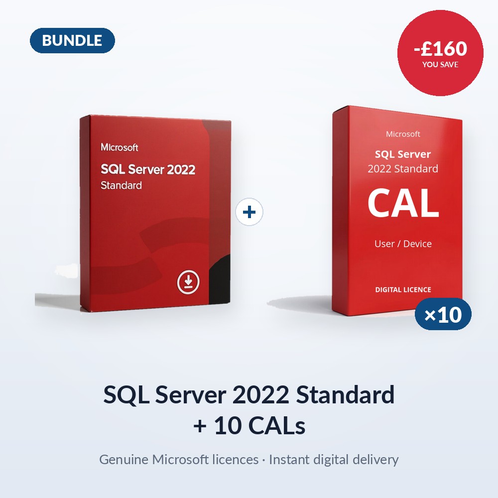 SQL Server 2022 Standard + 10 CALs SQL Server 2022 Standard + 10 CALs